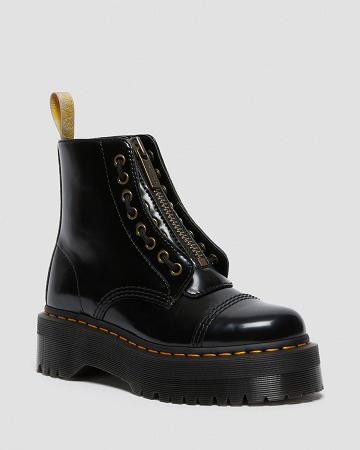 Black Women's Dr Martens Vegan Sinclair Platform Boots | CA 264OKI